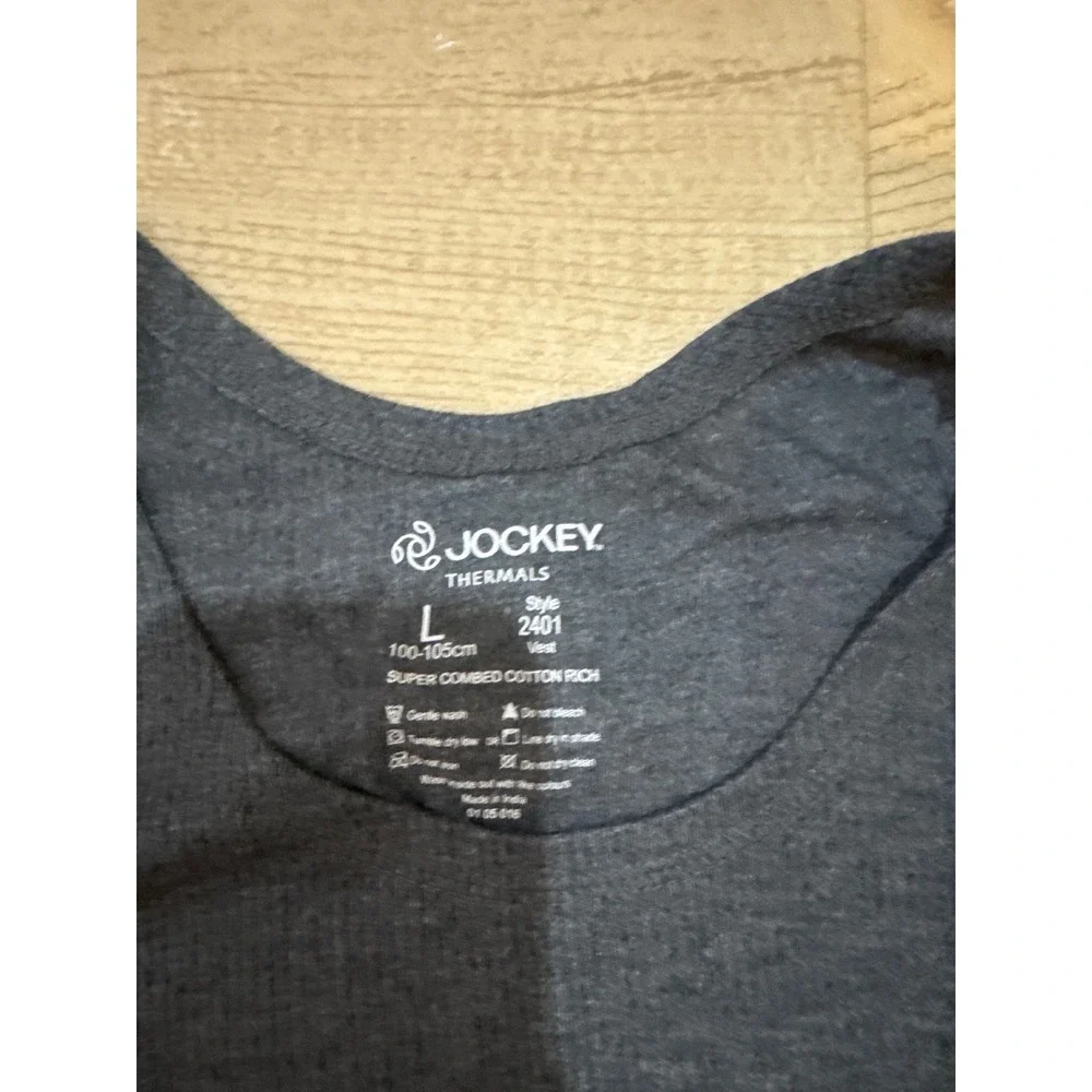 NWT Jockey Thermals Mens Long Sleeve Vest Style 2401 Grey Size Large‎